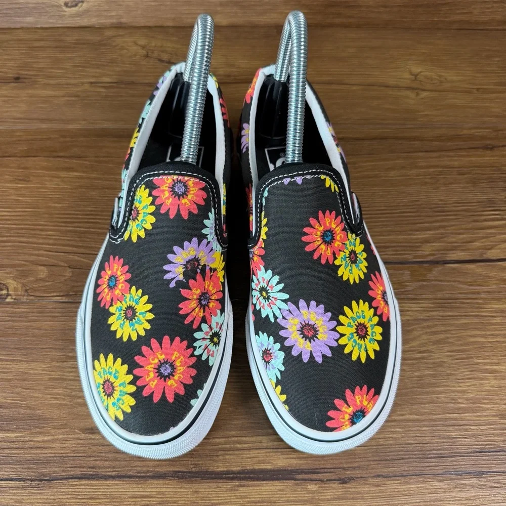 VANS ‘Peace‎ Floral’ Slip-On Sneakers Women’s Size 6 Shoes_6